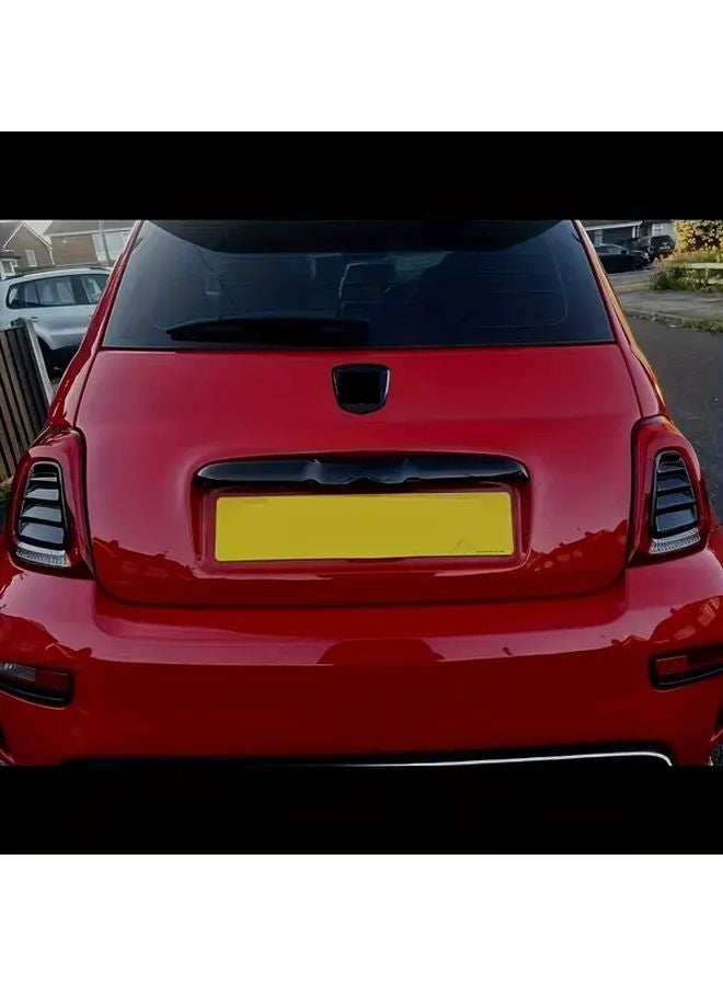 غطاء المصباح الخلفي الأسود اللامع ملصق زخرفي لـ Fiat 500 Abarth 595 695 2016-2024 - Image 5